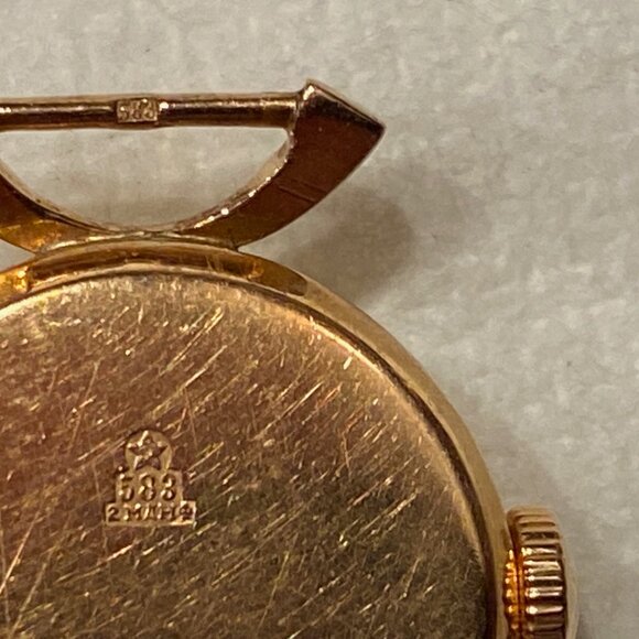 Vintage Russian USSR Solid 14K/*583 Rose Gold Women Watch "Slava" 8.82gr  Used - Picture 6 of 7